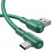 US-SJ455 U57 Lightning Dual Right-angle Cable With Colorful Light 1.2m