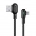 US-SJ455 U57 Lightning Dual Right-angle Cable With Colorful Light 1.2m