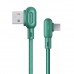 US-SJ455 U57 Lightning Dual Right-angle Cable With Colorful Light 1.2m