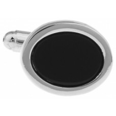  Simple Black Enamel Round Cufflink 